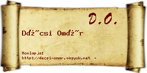 Décsi Omár névjegykártya